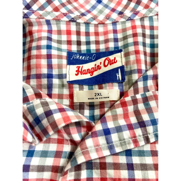 Johnnie-O Shirt Mens 2XL Hangin' Out Malibu Red Long Sleeve Button Down Preppy - Picture 2 of 10